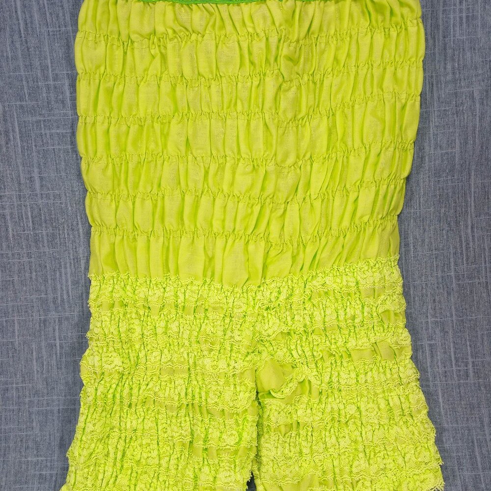 1950s Vintage Bloomers in Apple Green with Tiered Ruffles and Lace